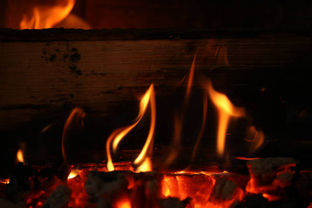 istock Stove fire embers wood fire 1364579995