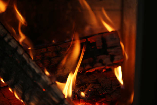 istock Stove fire embers wood fire 1364580760