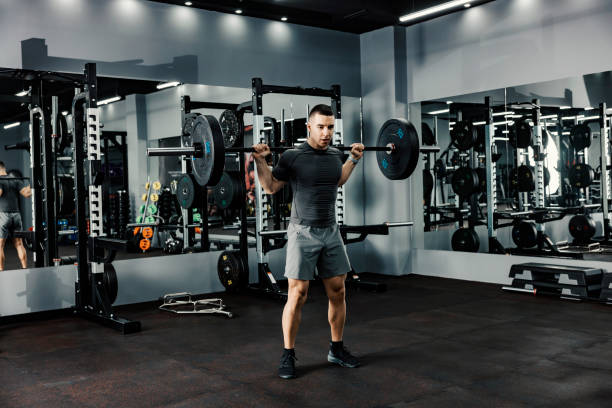 istock A bodybuilder exercises with weights and doing deadlift. 1364580881