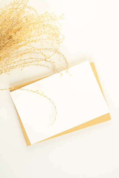 istock Dry wood and card Mock-up 1364582994