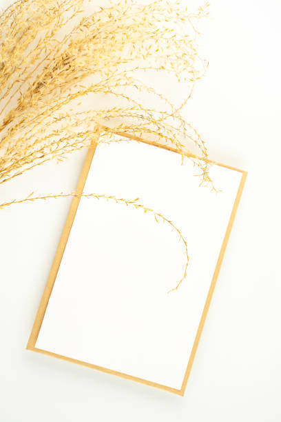 istock Dry wood and card Mock-up 1364582996