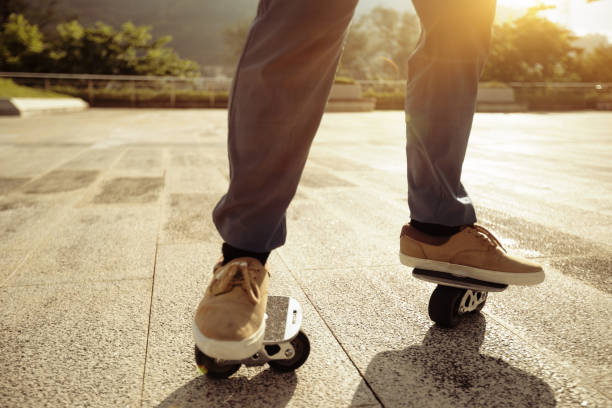 istock Freeline skateboarder legs skateboarding at city 1364583279