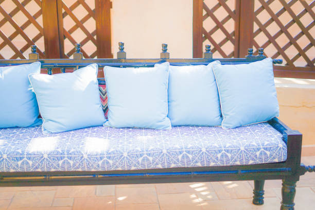 istock Stylish sofa placed on the outdoor terrace 1364590937