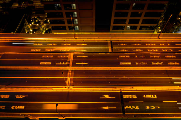 Of the Metropolitan Expressway Wangan night view (Minato-ku, Tokyo). Shooting Location: Tokyo metropolitan area