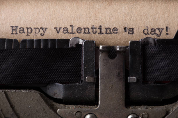 istock sentence happy valentines day written on an old typewriter, with a retro effect 1364595534