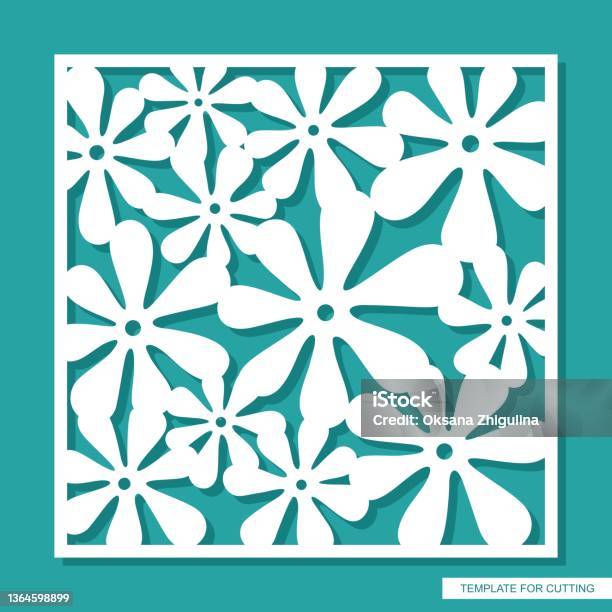 Floweral Panel Pattern Square Panel With Floral Pattern Stock Illustration - Download Image ...