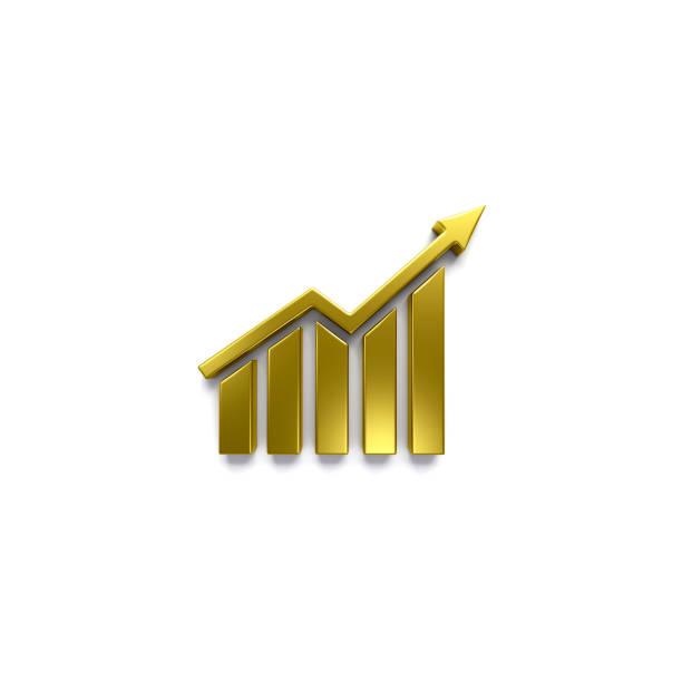 istock Success Financial Gold color Growth Arrow. 3D Render illustration 1364601616