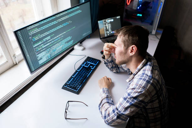 istock unhappy tired male manager feeling stress during work process 1364604481