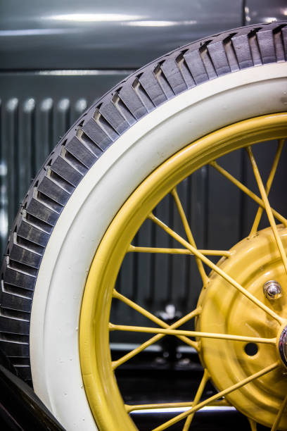 istock Spare wheel on classic retro car 1364606480