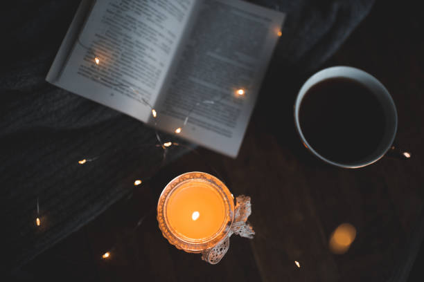 istock Cosy home atmosphere with coffee and scented candle 1364607027