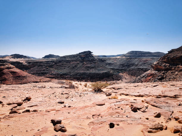 istock Tracks crossing the sand dunes in desert 1364608136