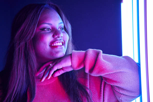 istock Close-up portrait of a curvy alternative model. 1364614113