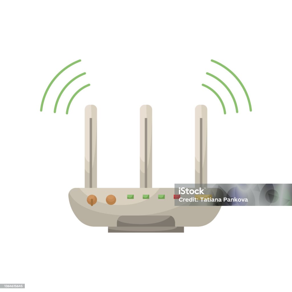 Foto Router Domestico Ilustración de Ilustración Vectorial De Un Router Doméstico Internet ...