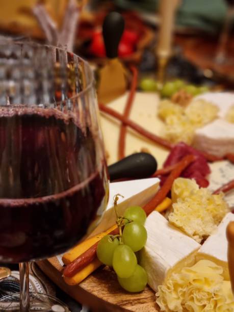 istock Cheese plate for fine dining with red wine 1364623430
