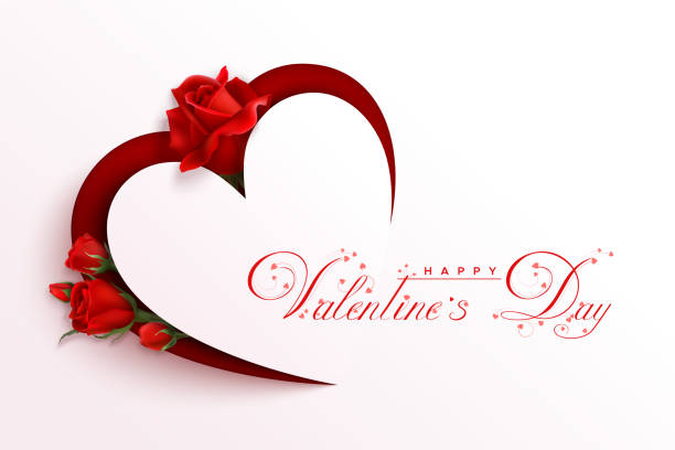 valentinstag-grußkarte mit blumen - flower valentines day valentine card backgrounds stock-grafiken, -clipart, -cartoons und -symbole