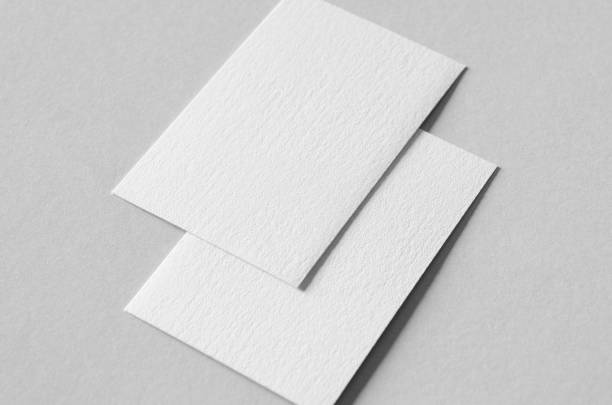 istock Textured business card mockup, vertical orientation. 55x85 mm. 1364626068
