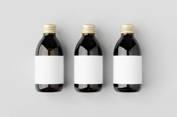 istock Cold brew coffee glass bottle mockup with blank label. 1364626407