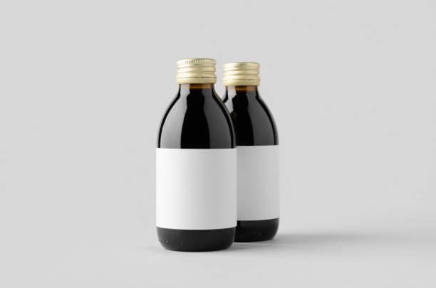 istock Cold brew coffee glass bottle mockup with blank label. 1364626416