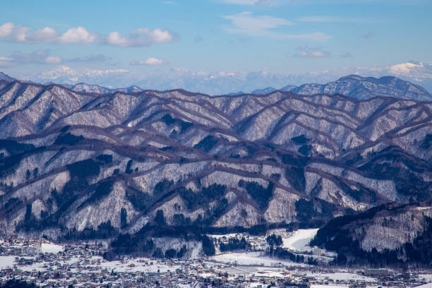 Downhill skiing in Hakuba Valley in Japan
