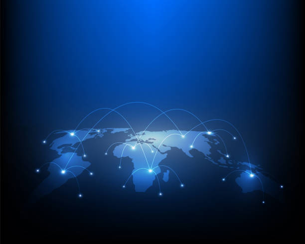 istock Business network illustration and global money transfer online 1364627713