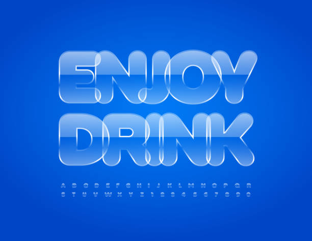 istock Vector stylish flyer Enjoy Drink with Transparent Alphabet Letters and Numbers set 1364631799
