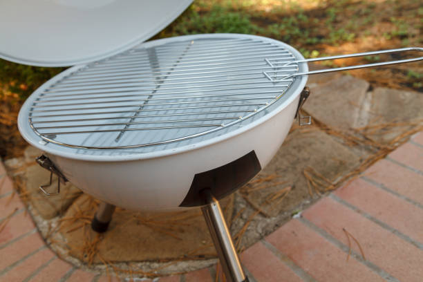 istock Round metal brazier with barbecue mesh 1364636124