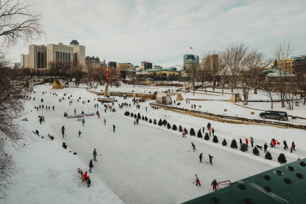 istock Ice Skating on the river, Winnipeg, MB 1364637690