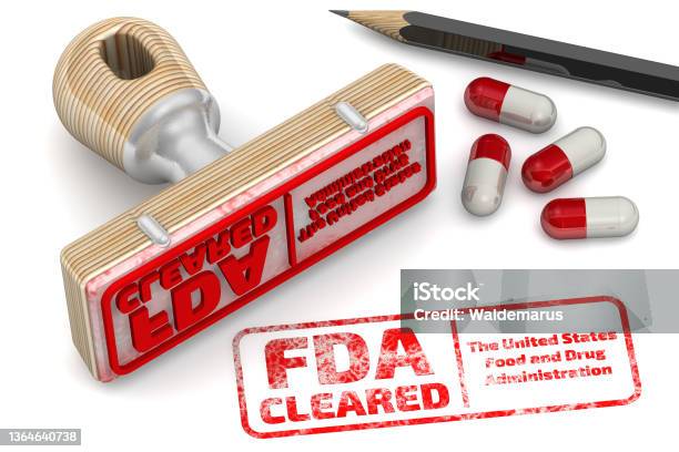 Fda Cleared The Stamp And An Imprint Stock Photo - Download Image Now - Food and Drug Administration, Permission - Concept, Nutritional Supplement