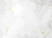 istock White marble vector texture. Gold cracked kintsugi background. Elegant card 1364650429