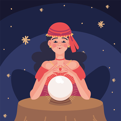 Gypsy Reading Gypsy Reading Future Stock Illustration - Download Image Now - Fortune ...