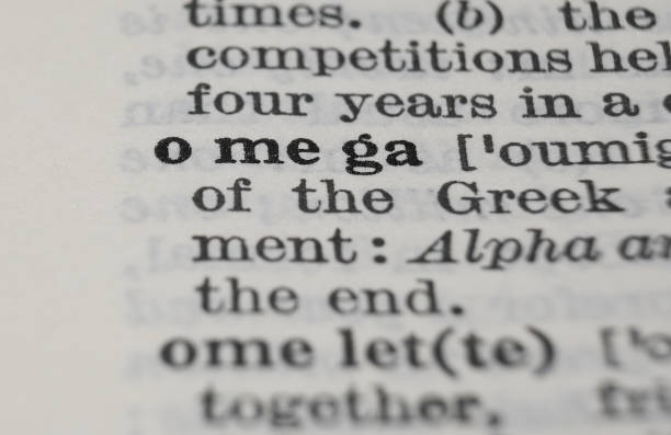 istock Greek letter Omega dictionary definition close-up 1364654124