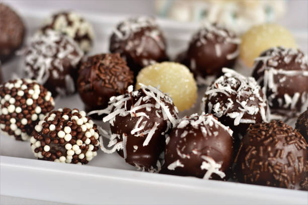 istock Chocolate and coconut candies on the table 1364669653
