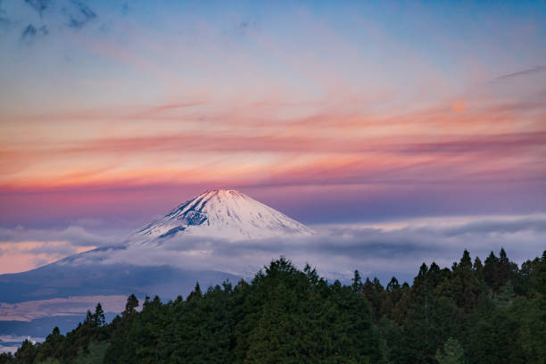istock Mt. Fuji in the morning glow with snow 1364670509