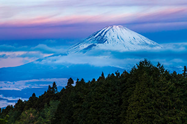 istock Mt. Fuji in the morning glow with snow 1364670606