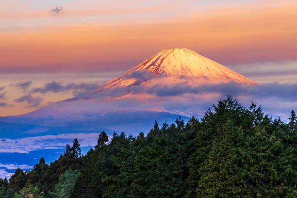 istock Mt. Fuji in the morning glow with snow 1364670678