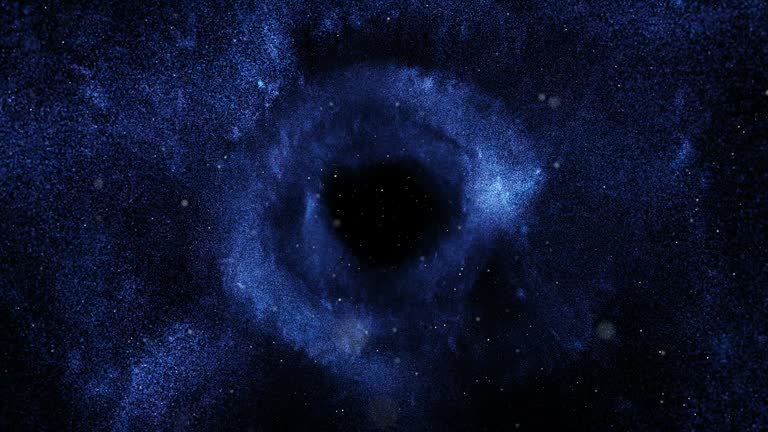 Space Trip. Flying Through Moving Particles.