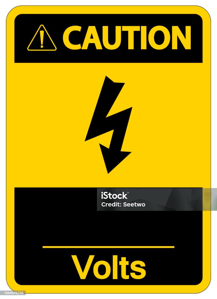 Volt Signe Vector Caution Volts Symbol Sign On White Background Stock Illustration ...