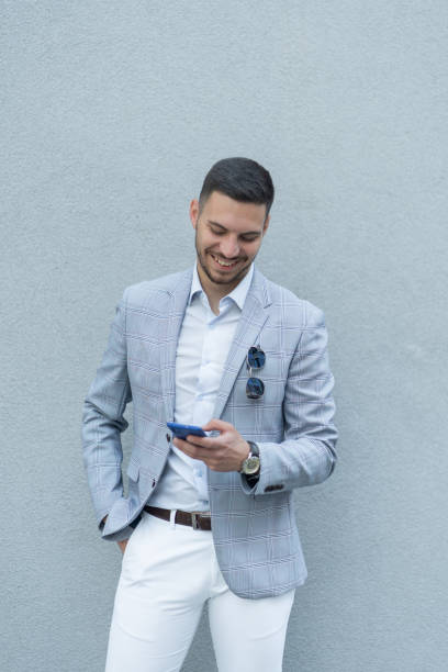 istock Businessman is smiling and being happy 1364680287