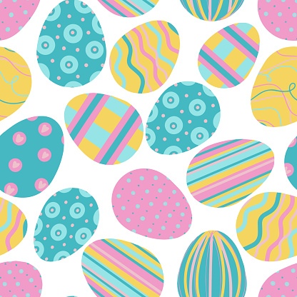 Easter pattern with colourful eggs.