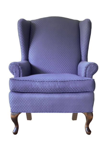 istock Isolated very peri armchair. Violet chair on white background 1364686884
