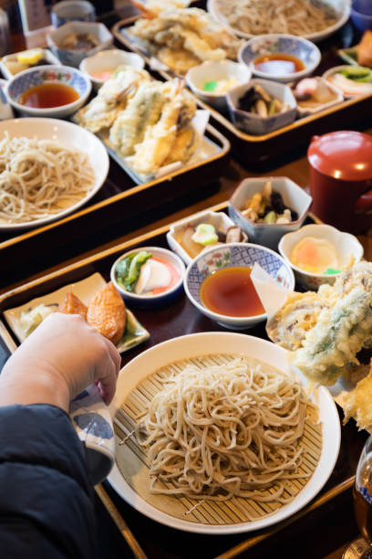 istock Traditional cold Japanese soba lunch set at a restaurant 1364700058