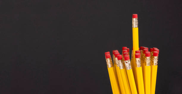 istock A pile of pencils with exceptional leader on large blank space for text 1364710573