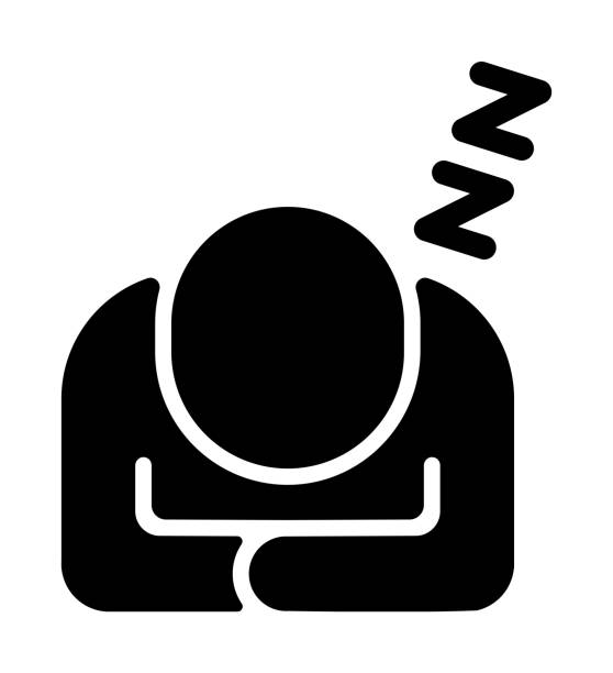 Silhouette person vector icon illustration  | snooze, doze Silhouette person vector icon illustration  | snooze, doze 警戒 stock illustrations