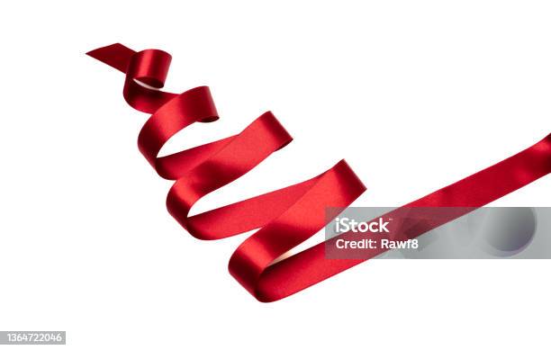 Red Ribbon Stock Photo - Download Image Now - Ribbon - Sewing Item, Red,  White Background - iStock
