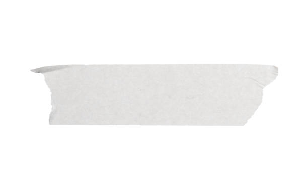 istock White tape strip. Adhesive torn, ripped, crumpled paper stripe isolated on white background 1364723865