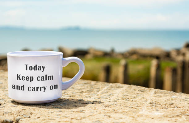 istock Motivational and Inspirational quote on a white coffee cup 1364723873