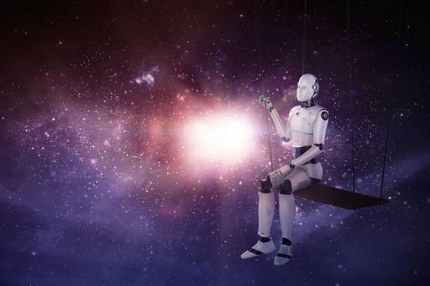 istock ai robot on swing in galaxy 1364725782