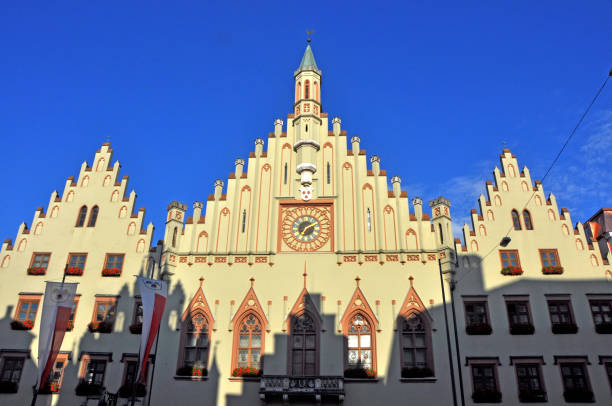 Facade of City Hall building in Landshut, Bavaria - Germany