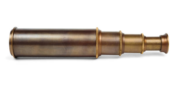 istock Ancient spyglass isolated on a white background. Clipping path included 1364739243
