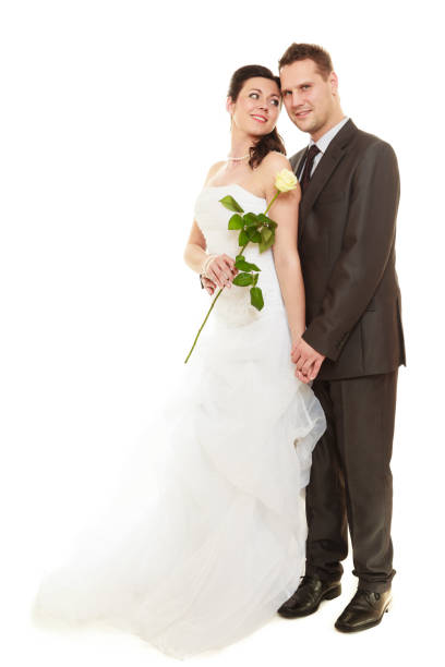 istock Married couple with rose. 1364739572